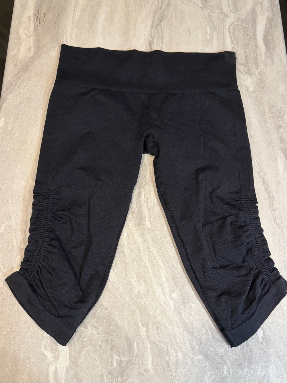 lululemon athletica Black Ruched Capri Leggings